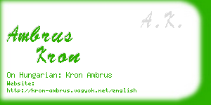 ambrus kron business card